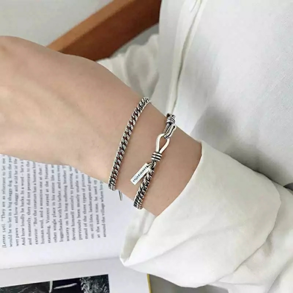 NEW S925 Unisex Castor Pollux Bangle Bracelet - Picture 9 of 13